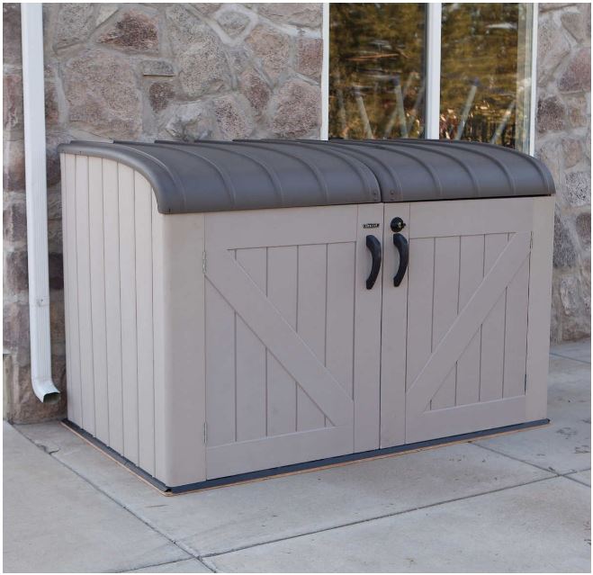 lifetime® 6.3 ft. x 3.5 ft. horizontal shed $500 costco