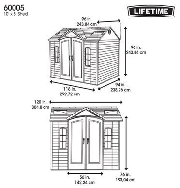 Measurements of the Lifetime 10 x 8 ft Shed
