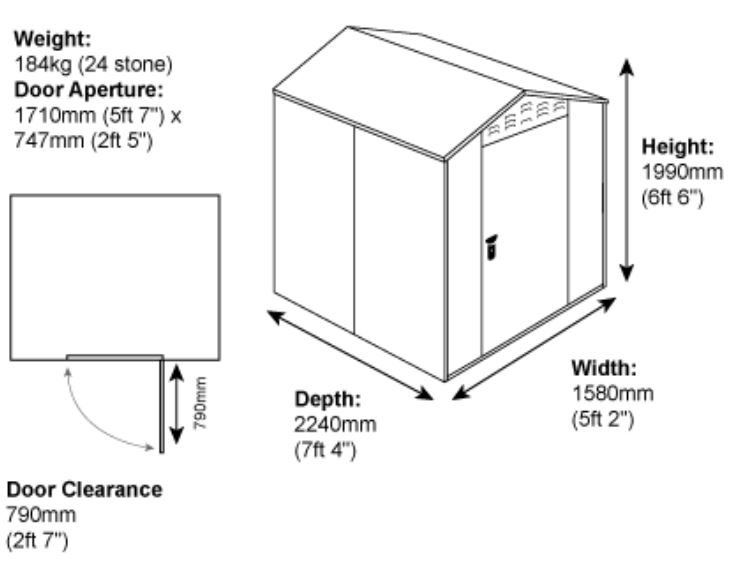 Flexistore 5 x 7 ft Measurements