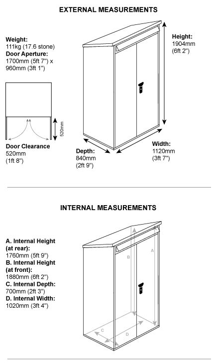 Compact Tool Shed Measurements