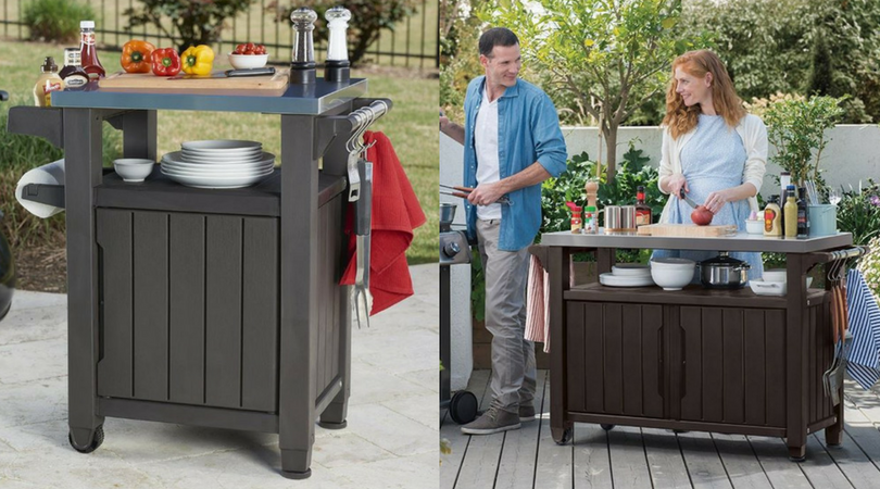 Outdoor BBQ Storage Table
