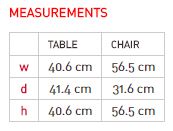 Cozy Urban Set Measurements - cm